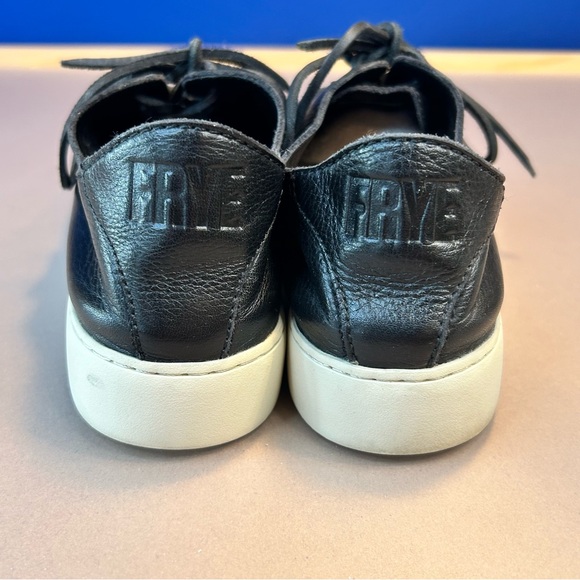 Frye Lena Low Lace Sneakers Leather Black Women’s Size 10M Shoes - Picture 6 of 10